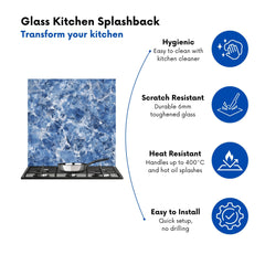 Coastal Blue Quartz Effect Kitchen Splashback