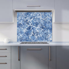 Coastal Blue Quartz Effect Kitchen Splashback