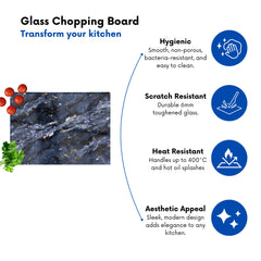 Deep Ocean Blue Quartz Effect Chopping Board