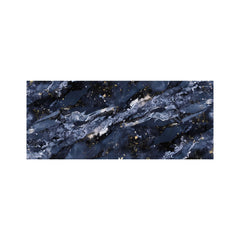 Deep Ocean Blue Quartz Effect Glass Bathroom Splashback