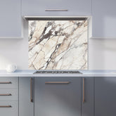 Off White Marble Effect Kitchen Splashback
