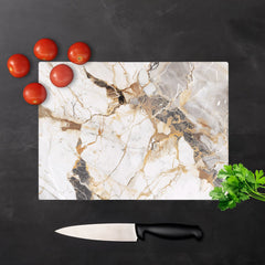 Sleek Pale Marble Effect Chopping Board