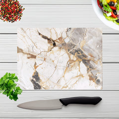 Sleek Pale Marble Effect Chopping Board