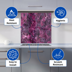 Cherry Quartz Effect Kitchen Splashback