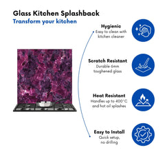 Cherry Quartz Effect Kitchen Splashback