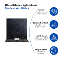 Black Concrete Effect Kitchen Splashback