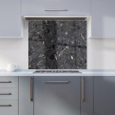 Dark Grey Quartz Effect Kitchen Splashback