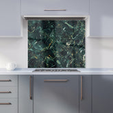 Deepest Green Quartz Effect Kitchen Splashback