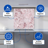 Dusty Pink Quartz Effect Kitchen Splashback