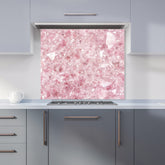 Pink Quartz Effect Kitchen Splashback