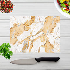 White And Gold Quartz Effect Chopping Board