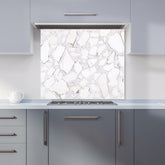Chunky White Quartz Effect Kitchen Splashback