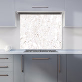 Off White Quartz Effect Kitchen Splashback