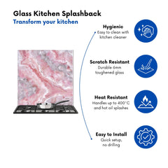 Pale And Grey Marble Effect Kitchen Splashback