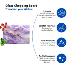 Light Purple Marble Effect Chopping Board