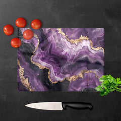 Deep Purple Marble Effect Chopping Board