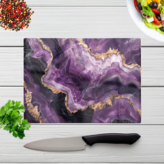 Deep Purple Marble Effect Chopping Board