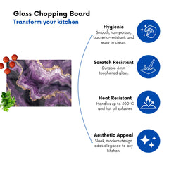 Deep Purple Marble Effect Chopping Board