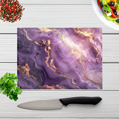 Purple And Gold Marble Effect Chopping Board