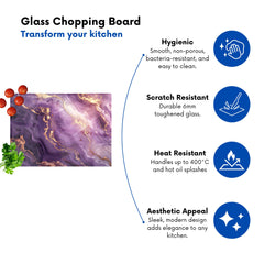 Purple And Gold Marble Effect Chopping Board