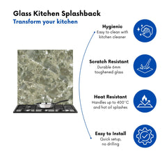 Sage Green Quartz Effect Kitchen Splashback