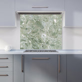 Pale Green Quartz Effect Kitchen Splashback