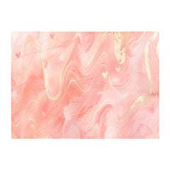 Salmon Pink Hearts Marble Effect Chopping Board