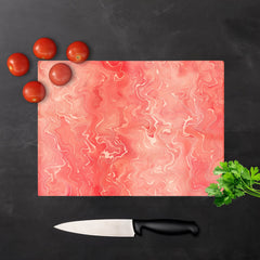 Salmon Pink Marble Effect Chopping Board