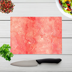 Salmon Pink Marble Effect Chopping Board