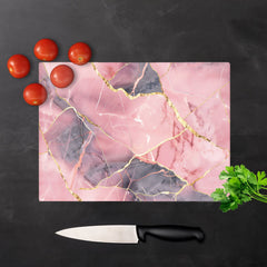Rose And Gold Marble Effect Chopping Board