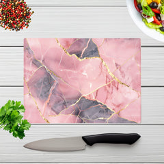 Rose And Gold Marble Effect Chopping Board