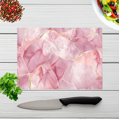Light Rose Marble Effect Chopping Board