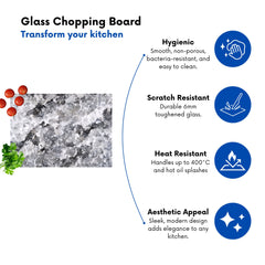 Silver And Black Quartz Effect Chopping Board