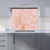 Sweet Peach Quartz Effect Kitchen Splashback