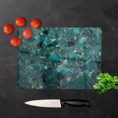 Teal Quartz Effect Chopping Board