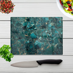 Teal Quartz Effect Chopping Board