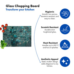 Teal Quartz Effect Chopping Board