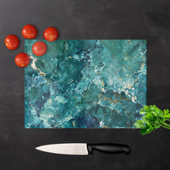 Bright Teal Quartz Effect Chopping Board