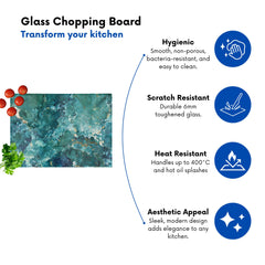 Bright Teal Quartz Effect Chopping Board