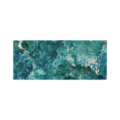 Bright Teal Quartz Effect Glass Bathroom Splashback