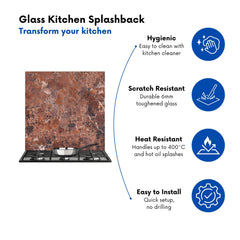 Terracotta Quartz Effect Kitchen Splashback
