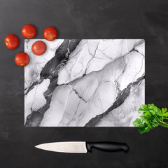 Grey And White Marble Effect Chopping Board
