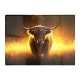 Highland Cow Sunset Glass Chopping Board