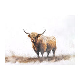 Highland Cow Watercolour Glass Chopping Board