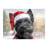 Christmas Scottish Terrier Glass Chopping Board