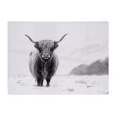 Lone Highland Cow Glass Chopping Board