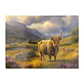 Springtime Highland Cow Glass Chopping Board