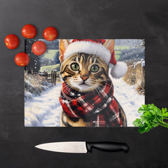 Christmas Bengal Glass Chopping Board