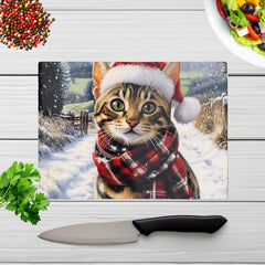 Christmas Bengal Glass Chopping Board
