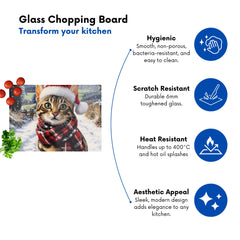 Christmas Bengal Glass Chopping Board